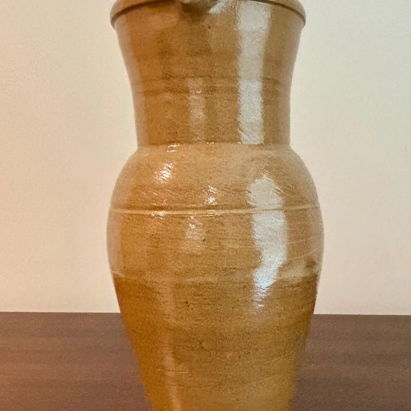 Rare European Vintage Glazed Stoneware Pottery Pitcher Jug 11" - Picture 3 of 10